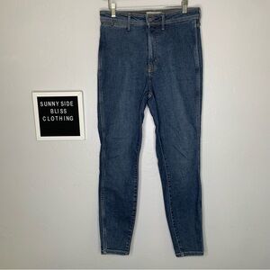Everlane Way High Skinny Jeans Medium Wash Stretch Denim Size 30 Regular